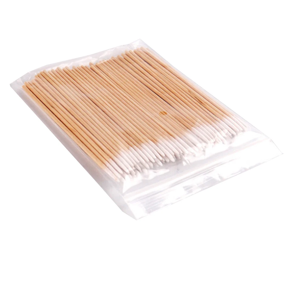 High Quality 1 Pack 100pcs Wooden Cotton Stick Swabs Buds For Cleaning The Ears Eyebrow Lips Eyeline Tattoo Makeup Cosmetics