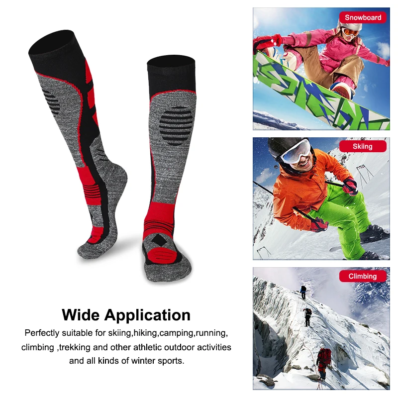 Men Winter Warm Thermal Ski Socks Sports Snowboard Socks Cycling Basketball Soccer Running Sock Hiking Tennis Leg Warmers Sock