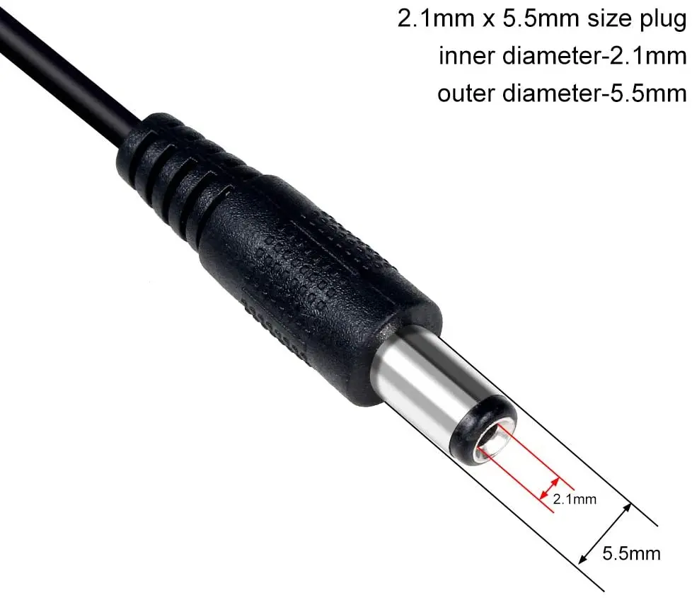 Dc電源スプリッターケーブル,1メスから2,3,4,6,8オス,yアダプター,cctvセキュリティカメラおよびledストリップライト用