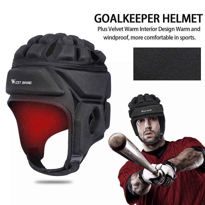 Winter Cycling Goalkeeper Helmet Thermal Profession Football Soccer Sports Rugby Scrum Cap Head Guard Goalie Hat Head Protector