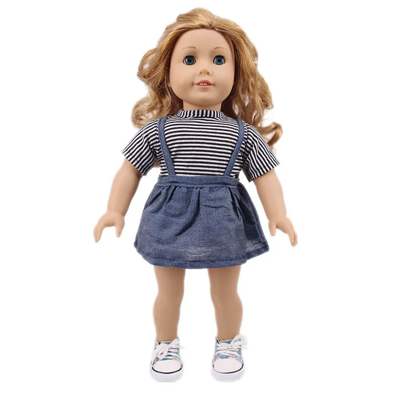 Vêtements de poupée américaine pour bébé fille de 18 pouces, modèles à rayures, robe de soirée de mariage et de noël, adaptés aux accessoires de poupée bébé Reborn de 43CM