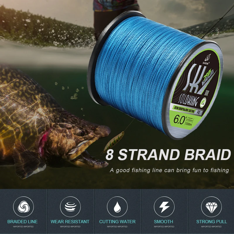 

150M 300M 500M PE Fishing Line 8 Strands Braided PE Line 18-100LB Strong Power Multifilament Thread For Carp Trout Bass Line