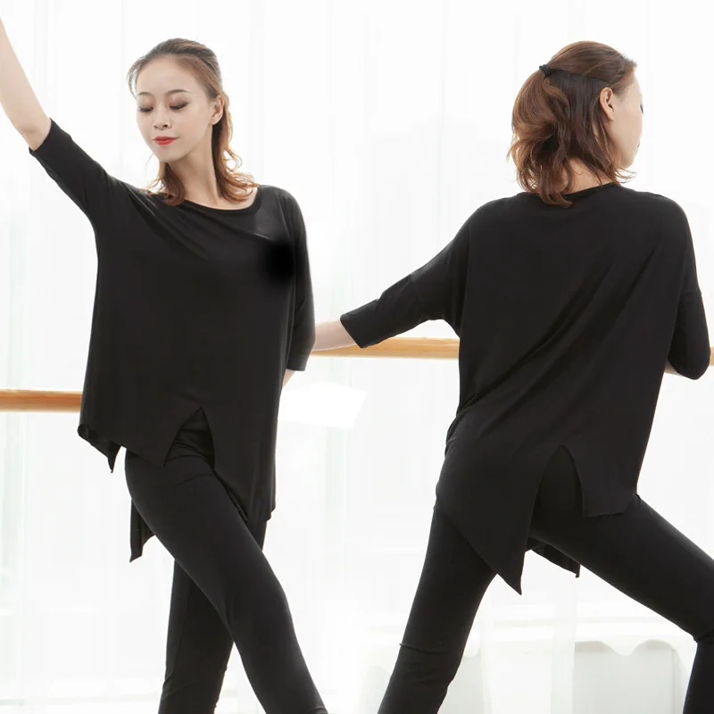 Costume d'entraînement de danse latine pour femmes, 12 couleurs, haut à manches courtes, Yoga, salle de bal, Jazz, danse de rue, BL4080