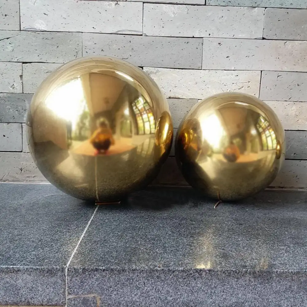 201 Stainless Steel Titanium Gold  Hollow Ball Seamless Home&Garden Decoration Mirror Ball Sphere Party Decoration Supplies