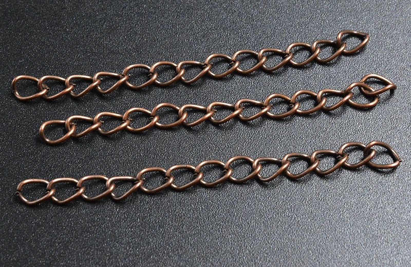 FLTMRH   60pcs/lot 50mm*3mm Necklace Extension Chain Bulk Bracelet Extended Chains Tail Extender for DIY