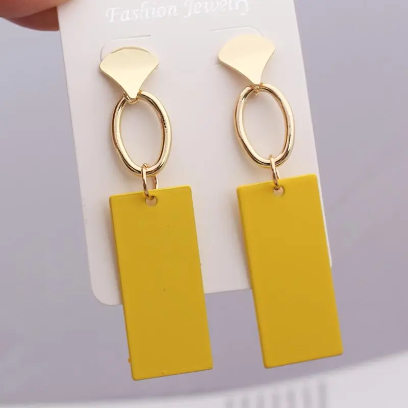 2019 Vintage Earrings Large for Women Statement Earrings Geometric Golden Color Metal Pendant Earrings Trend Fashion Jewelry