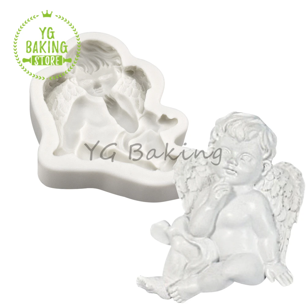 Dorica 5 Styles Angel Design Silicone Cake Mold Diy Handmade Chocolate Soap Mould Fondant Cake Decorating Tool Bakeware