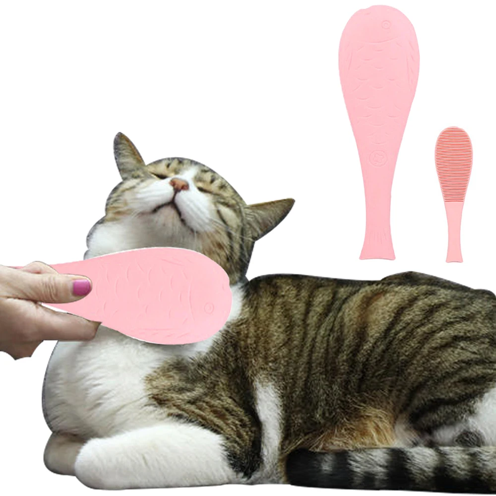 ABS Cat Comb Grooming Hair Brush Fish Shaped Comb For Cat Brush Kitten According Habits And Tongue Design Pet Supplies