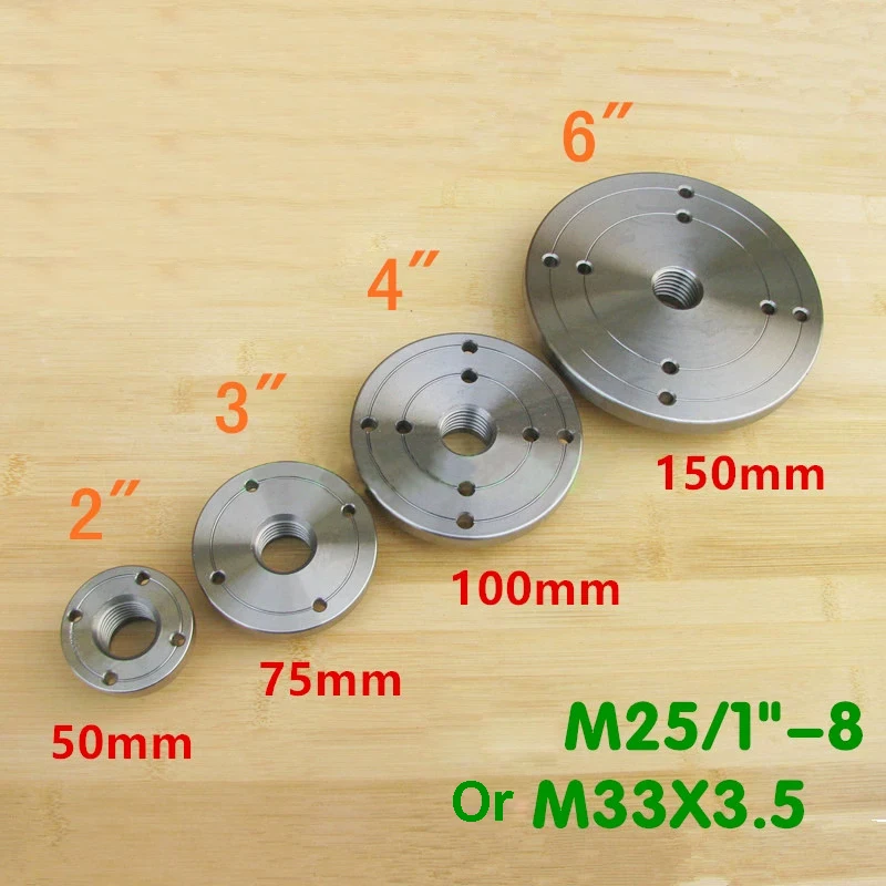 Polegada Torno de Madeira Chuck Face Placa M33 x 3.5 Rosca Flange Faceta Carpintaria Torneamento Ferramentas Acessórios 2