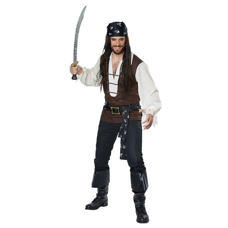 New Pirates Jack Sparrow Cosplay Costume Male Female Pirates Of The Caribbean Role Suit Halloween Carnival Party Costumes Cloth