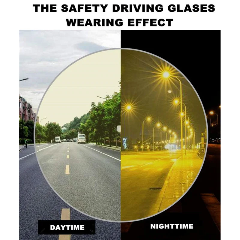 Quality Day-Night Photochromy Lens Safey Driving Optical Glasses HD UV400 for Prescription Sunglasses Accustomized 80 Anti-Glare