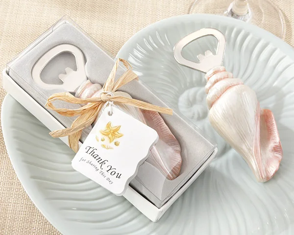 

(20 Pieces/lot) Unique Beach themed Wedding favors of Sea Shell Bottle Opener wedding souvenirs for guests and Party decorations