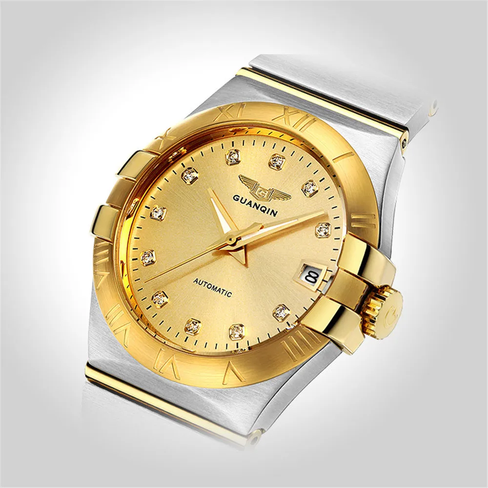 GUANQIN Sapphire Automatic Men Watch Top Brand Luxury Mechanical Watch Japan Miyoda 8215 Gold Waterproof Clock Relogio Masculino