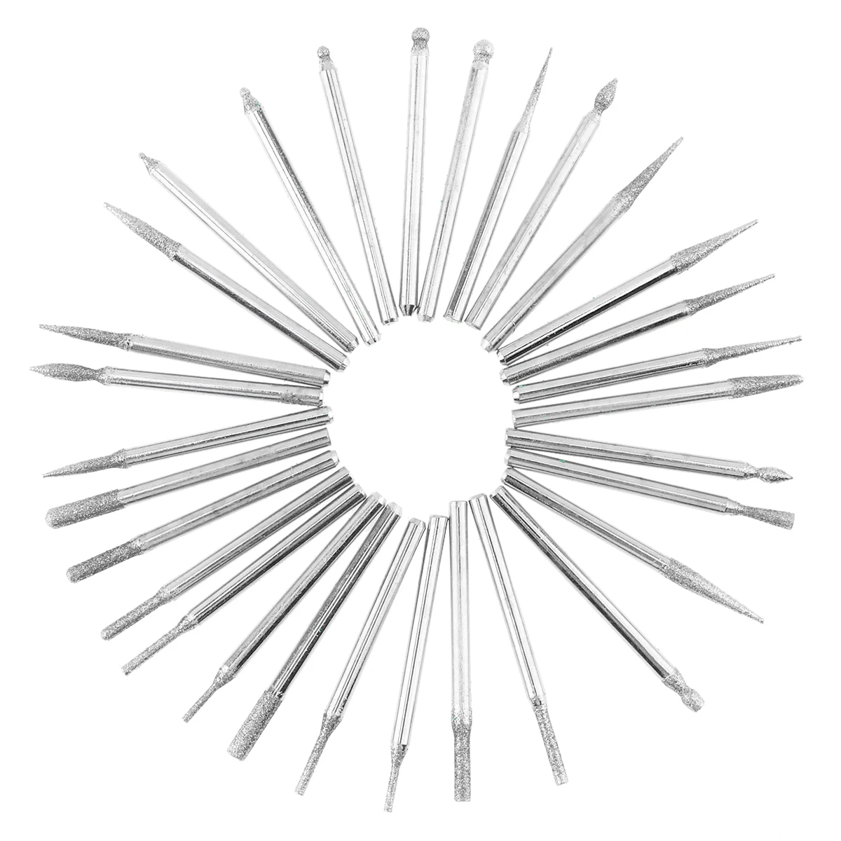 Juego de brocas de rebabas de diamante, juego de herramientas rotativas de grabado de acero de alta velocidad para carpintería, perforación de madera, 30 piezas por juego