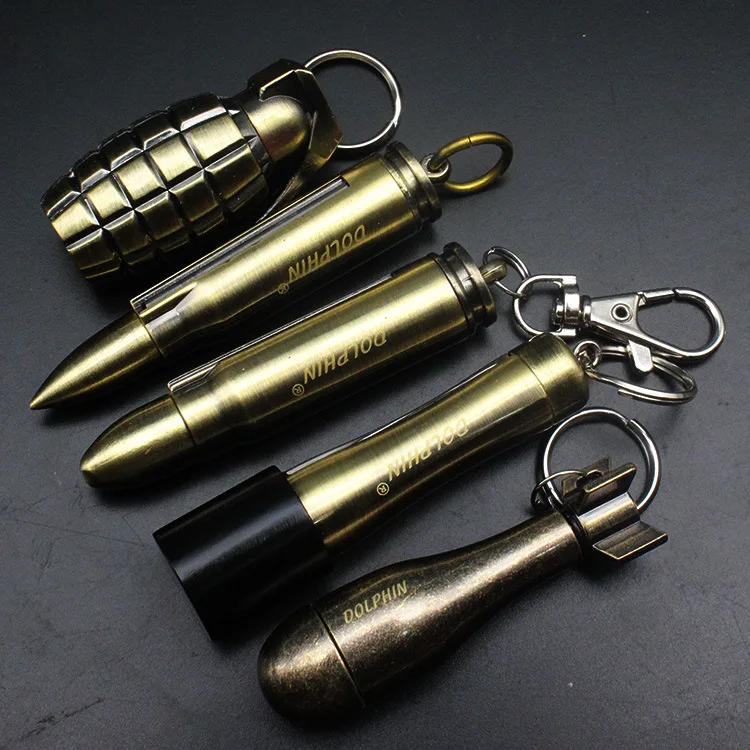 Kerosene Matches Lighter Decorative Cigarette Lighter Firing Portable Metal Hot Creative Outdoor Bullet Design Waterproof