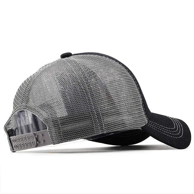 Gorra de béisbol de pesca para hombre y mujer, gorro de malla con Cierre trasero, estilo Hip Hop, informal, ajustable, de algodón