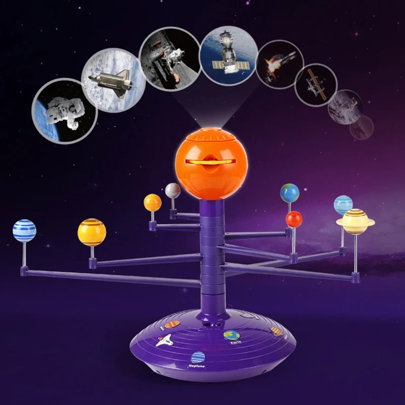 2024 New Solar System for Projector LED Rotating Voice Control Music Player Tecnology DIY Planetarium Model STEAM Education Toy