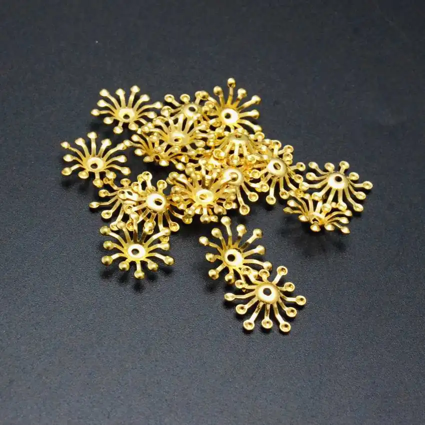 100 sztuk złota domieszka srebra filigran kwiat okłady złącza upiększeń prezent dekoracji DIY ustalenia 15x13mm — zdjęcie 4