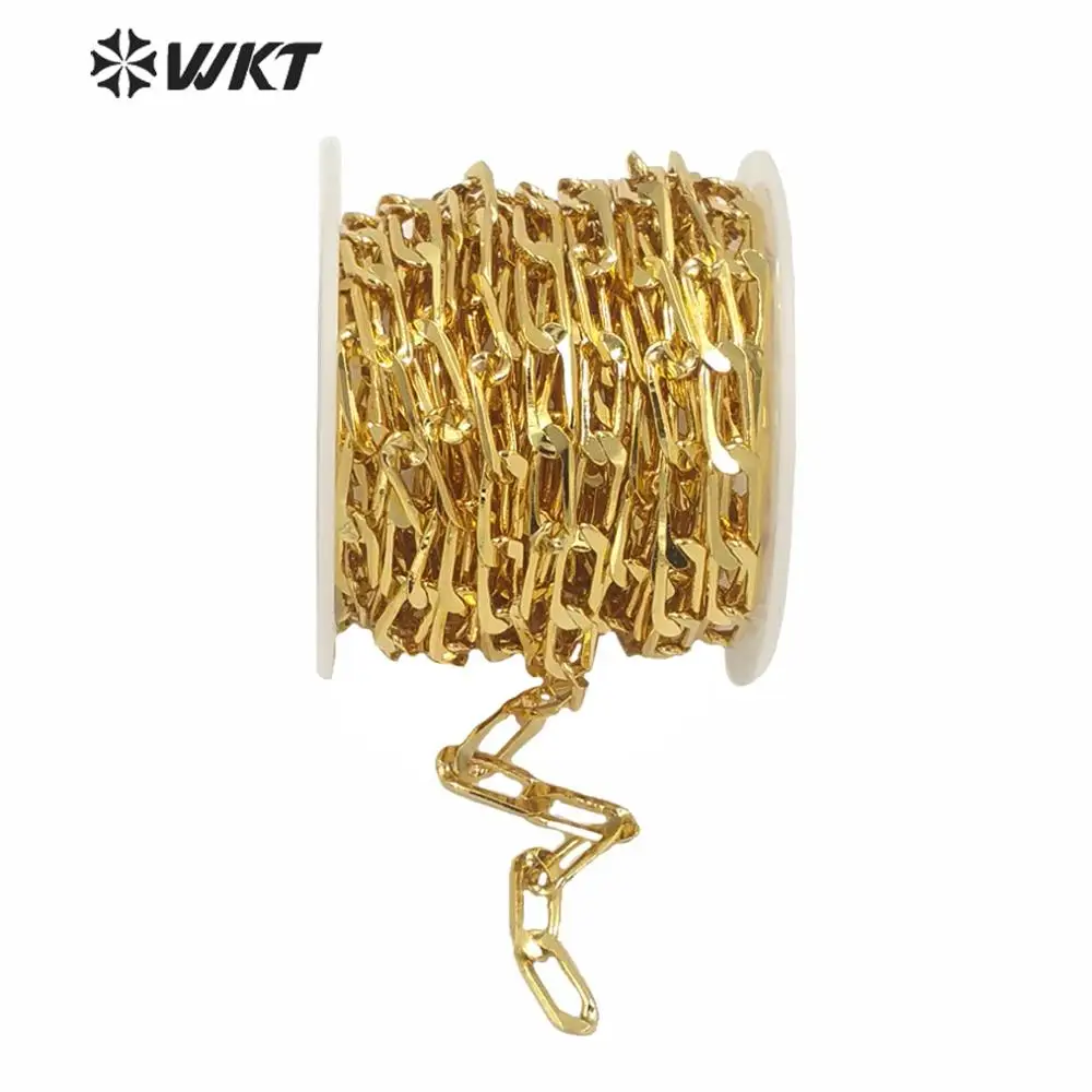 BC153  Wholesale Cheap Link Chain Brass With Gold Eletroplated Fade-proof Brass Chain For Necklace Making