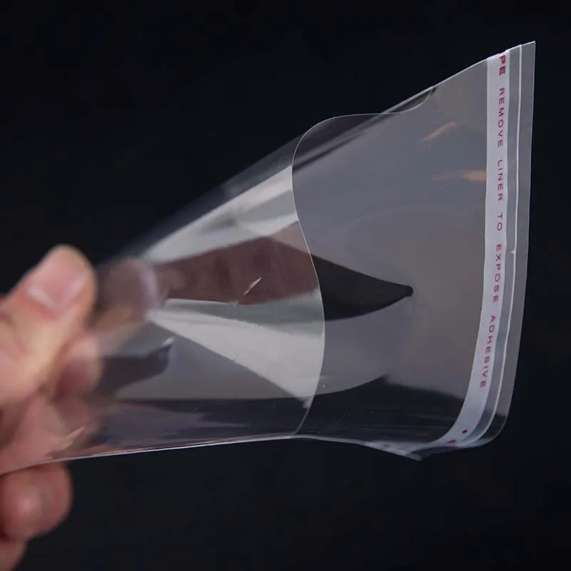 TETP 100 Stück 5 Drähte transparente selbstklebende Beutel, wiederverschließbar, wasserdicht, Geschenk, Lebensmittel, Süßigkeiten, Verpackung, OPP-Plastiktüte, Zellophan-Aufbewahrung – Detail 6