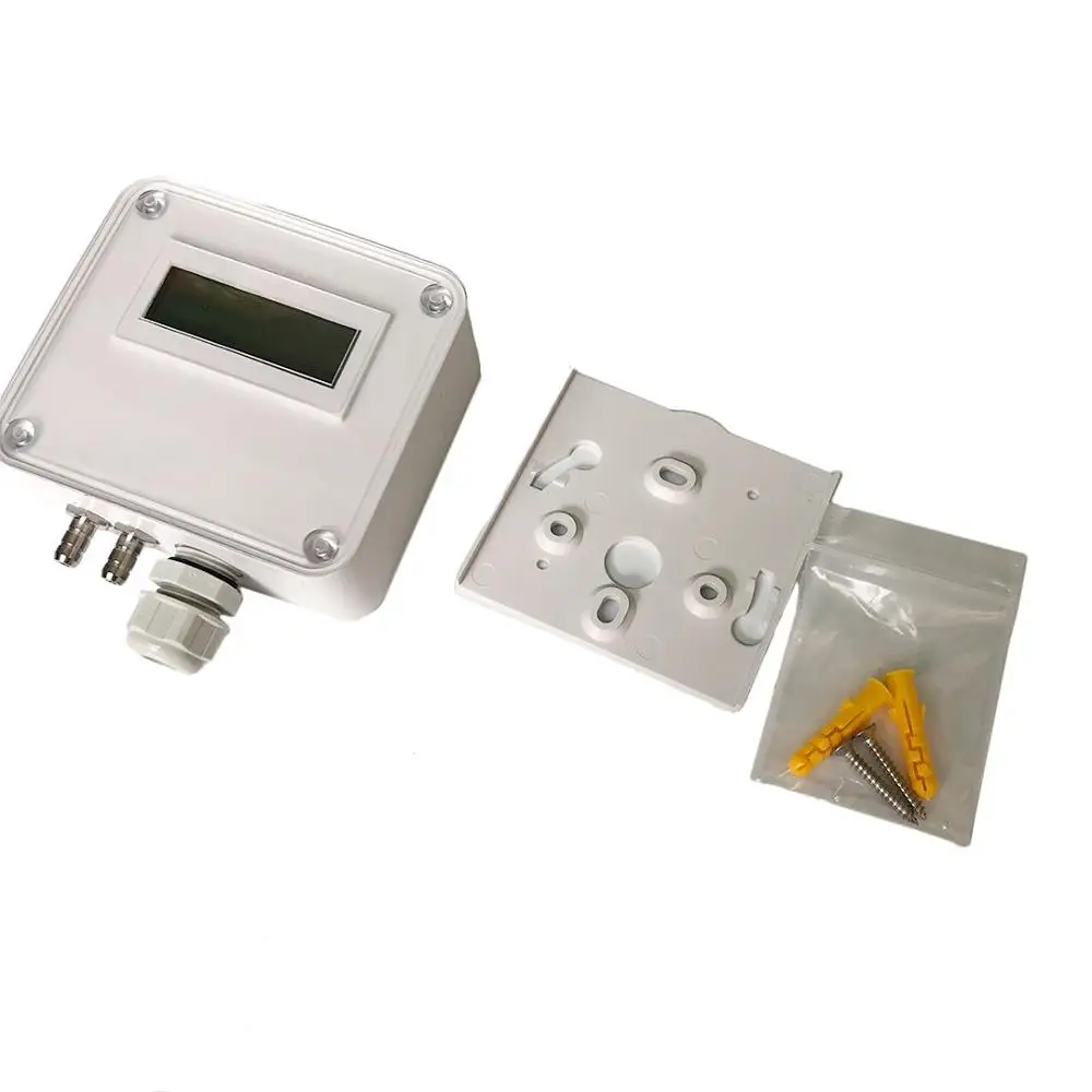 Sensor de presión diferencial digital HVAC ± 100Pa Pantalla LCD Salida 4-20mA/0-10V Monitor de presión de tuberías