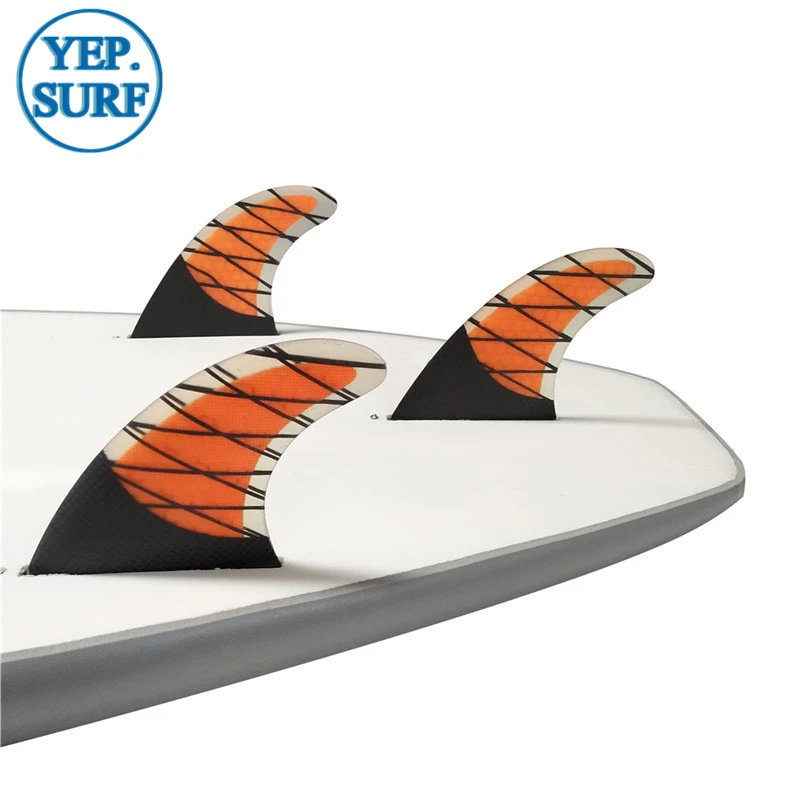 Carbon Single Tabs S Fins Orange color Honeycomb carbon Top Quality Fins SUP Surfboard Fins de Surf Fin