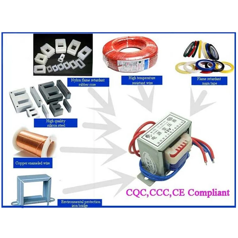 EI28 Power Transformer AC 6V 9V 12V 15V 18V 24V แรงดันไฟฟ้า1W ทองแดง Core อินพุต DB-1VA 220V/แรงดันไฟฟ้าคู่ทองแดง