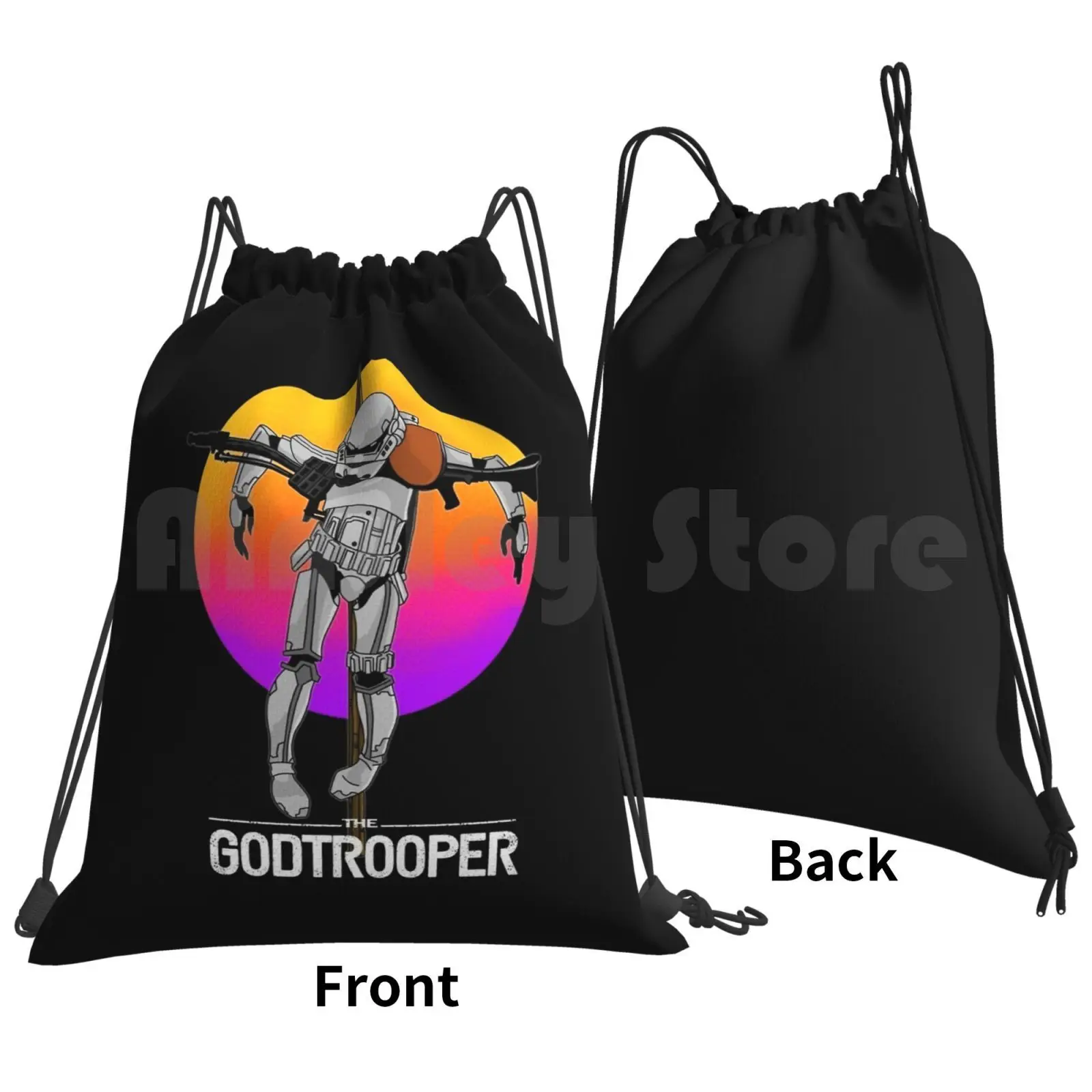 The Godtrooper Backpack Drawstring Bag Riding Climbing Gym Bag Godtrooper Sandtrooper Sandstrooper Superhero Enemy Fanart