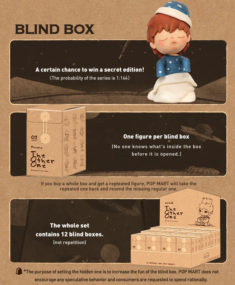 Pop Mart Hirono die andere Serie Mystery Box 1pc/12pc niedlichen Geschenk Kind Spielzeug Action figuren – Detail 5