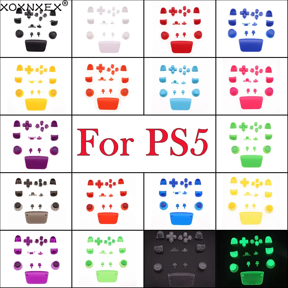 18colors 1set Joystick Key Replacement Shell Case Cover Cap for PS5 ABXY L1 L2 R1 R2 button Gamepad Handle Cotroller Accessories