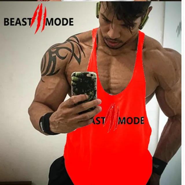 Brand Bodybuilding Clothing Fitness Mens Muscle Vest Summer Letters Print Sleeveless Shirt Gyms Stringer Tank Top Men Tank Top