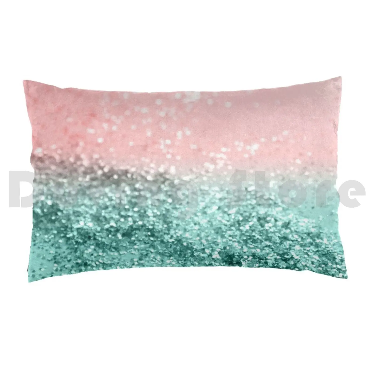 Summer Vibes Glitter #4 #coral #mint #shiny #decor #art Pillow Case 20*30 Inch Color Bright Mint Cool Mint