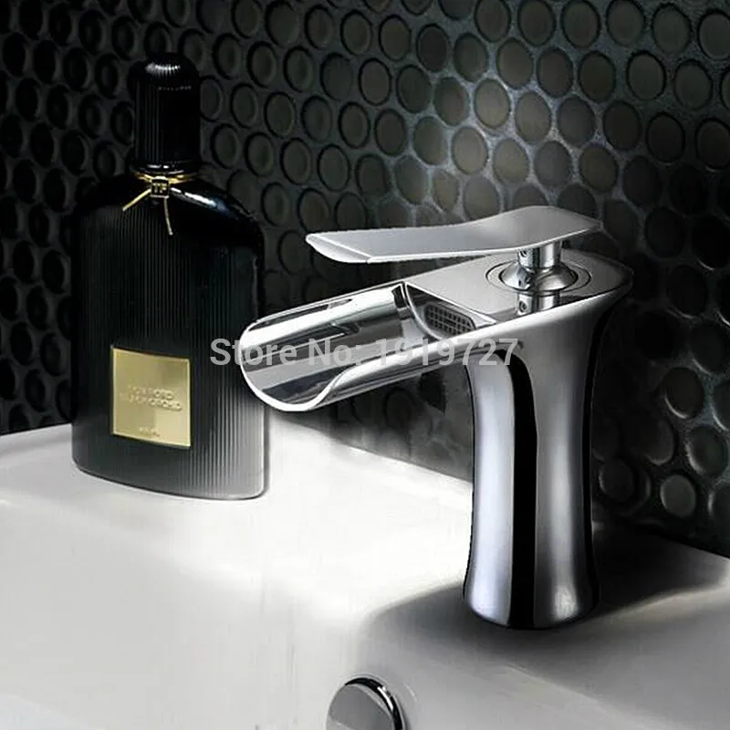 

Vidric Wholesale Hot Sale 100% Brass Modern Style Design Bathroom White Or Chrome Single Handle Single Hole Waterfall Faucet