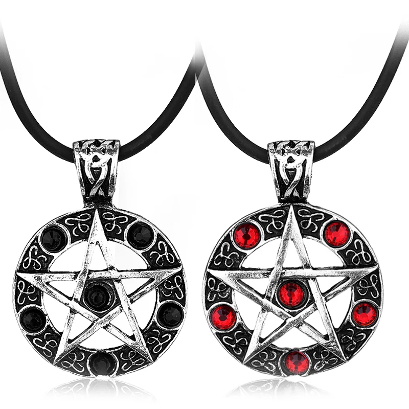 Supernatural Necklace Winchester Satan Pentagram Devil Star Pendant Necklace Goth Jewelry For Unisex Wiccan Gifts