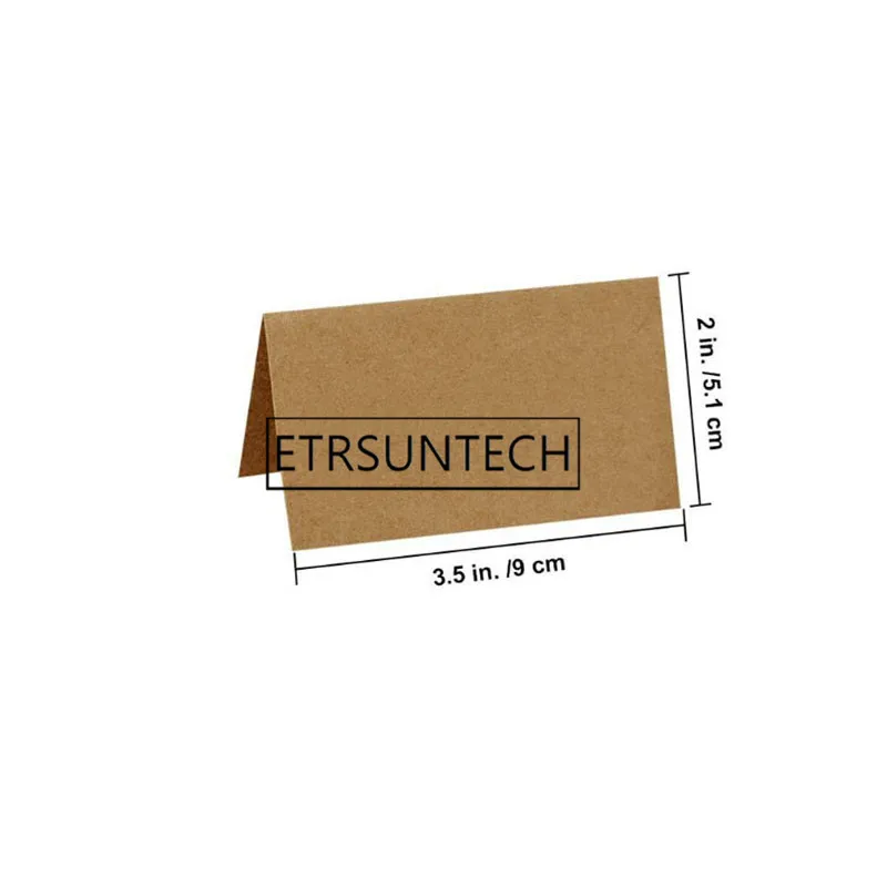 1000pcs Foldover Cards Business Card Holder Folded Kraft Paper Card Ornaments Kraft Paper Postcard Greeting Gift Card