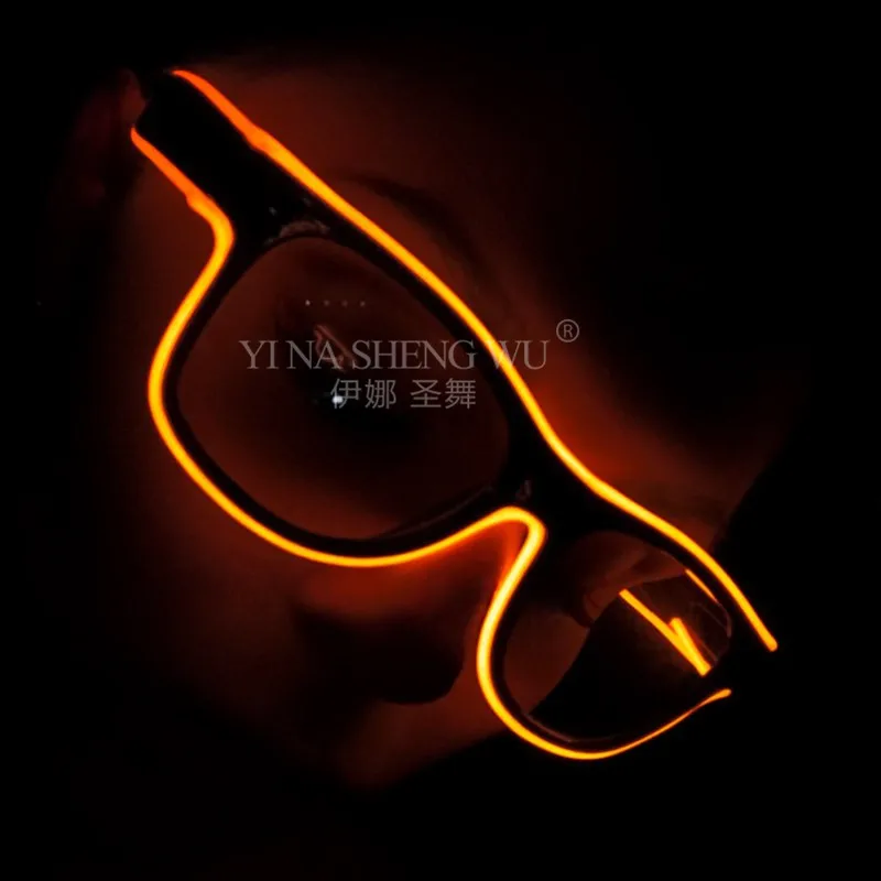 New Flashing Glasses EL Wire LED Glasses Glowing Halloween Party Supplies Lighting Novelty Gift Bright Festival Glow Sunglasses