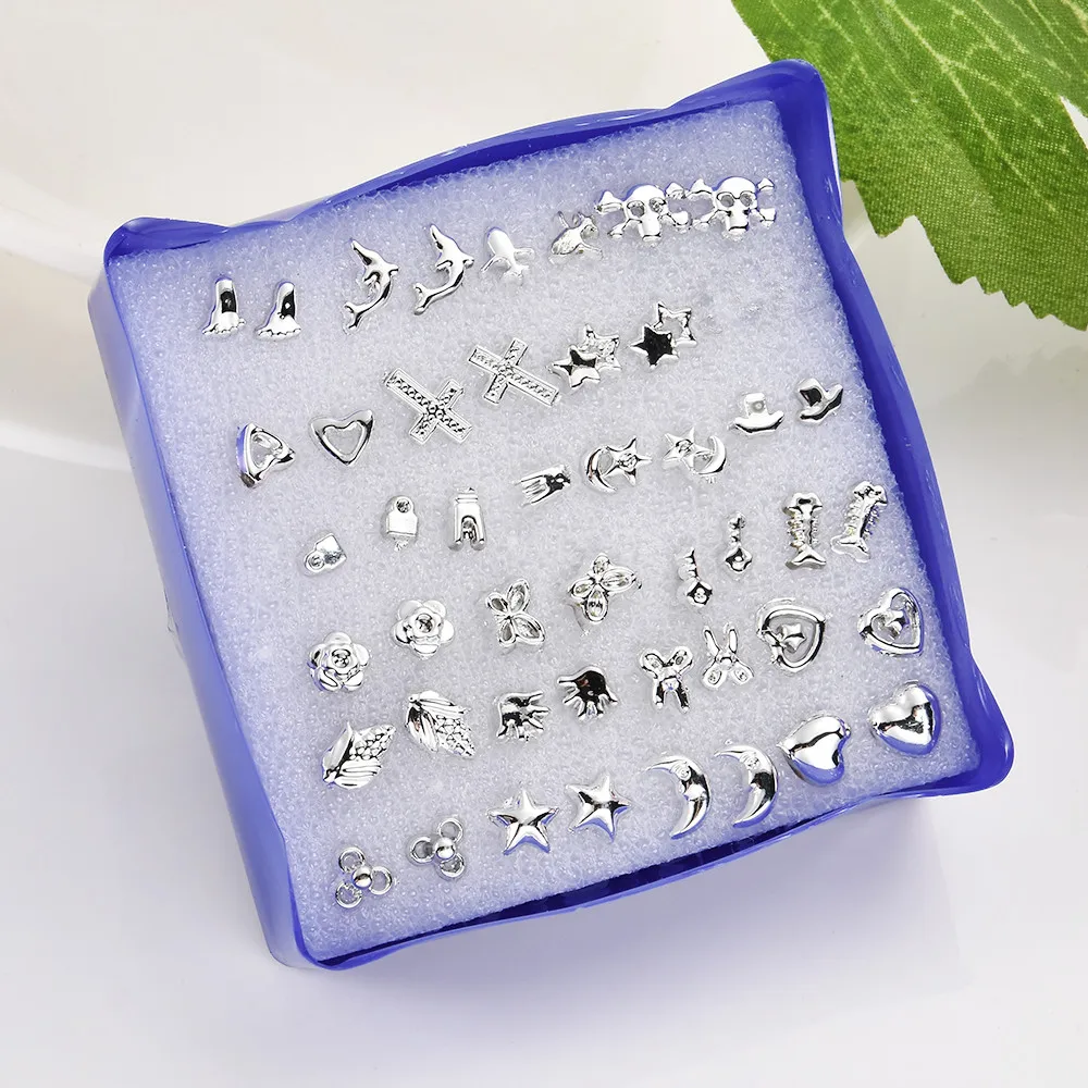 2022 New Fashion 24 Pair/ Set Wholesale Unisex Mix Styles Stud Earrings Women Men Plastic Plated Stud Earrings Jewelry