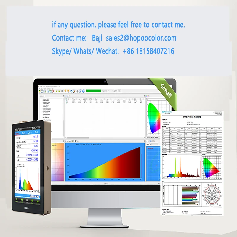 Low Price OHSP350 Light Spectrum Analyzer Portable Spectrometer with Software