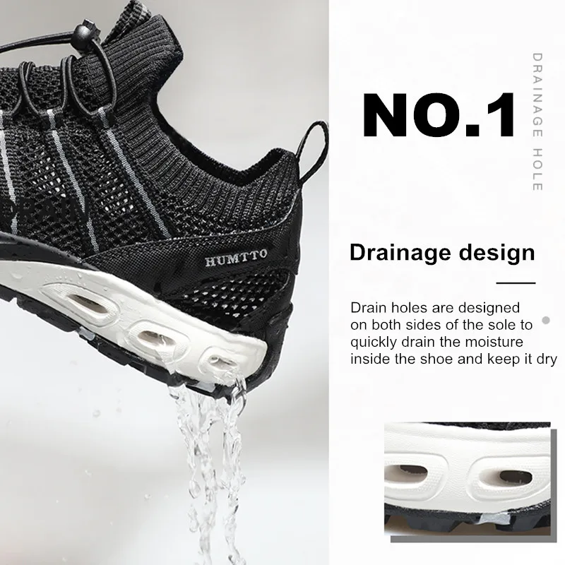 HUMTTO New Summer Hiking Shoes for Men Outdoor Trekking Sneakers Climbing Sport Walking Mens Water Shoes BreathableBeach Sandals