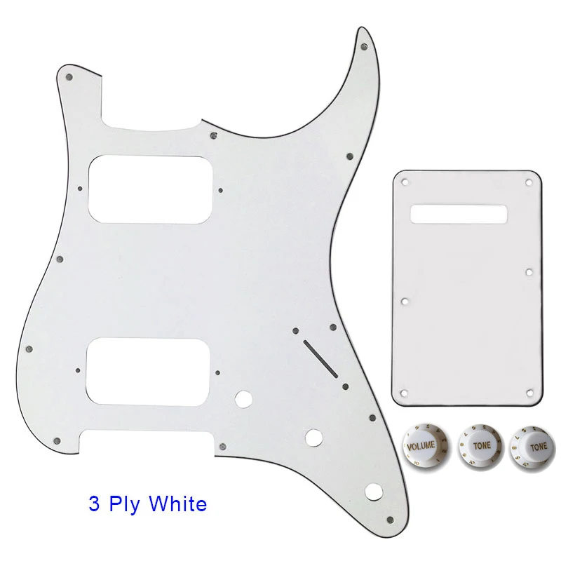 Guitar Parts - For US 11 Screw Hole Standard Strat ST HH Humbucker Guitar Pickguard & Back Plate & Control Knob