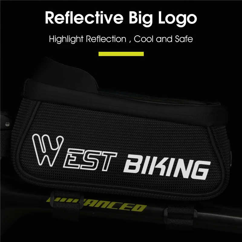 WEST BIKING-Sac de vélo à écran tactile sensible, sacoche de téléphone, cadre avant, coulée, VTT, accessoires de cyclisme sur route