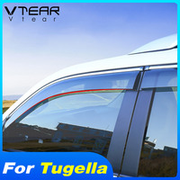 Vtear Window Visor Deflector Vent Sun Shade Rain Guard Exterior Accessories Parts For Geely New Tugella Xingyue FY11 2023 2024