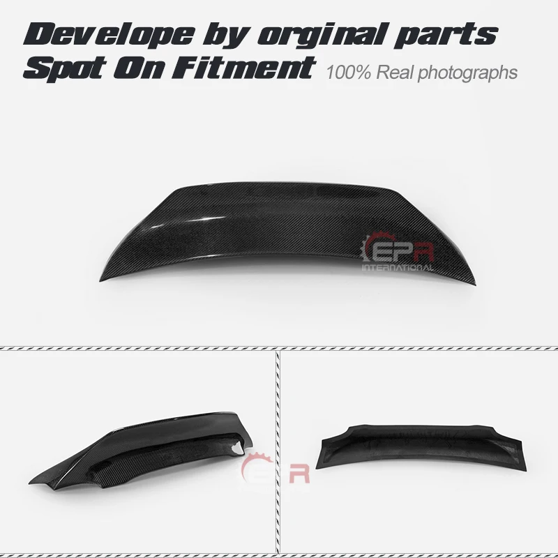 EPA Carbon Fiber Rear Duckbill Spoiler Fibre Trunk Splitter Wing Lip Fit For Mazda MX5 NC NCEC Roadster Miata PRHT Soft Top Only