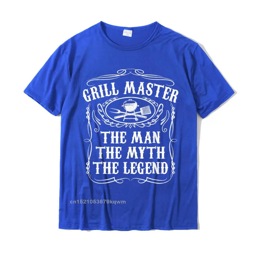 Grill Master The Man The Myth Legend Funny BBQ Smoker Gift T-Shirt Group Gift Tops Shirts Retro Cotton Youth T Shirts