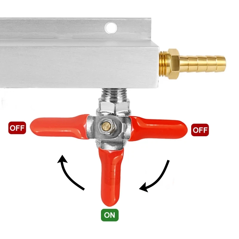 Gas Manifold Gas Line Splitter Homebrew Gas Distributor 5/16\'\' Barb Fitting With Check Valves For Beer Wine Brew 2/3/4 Way