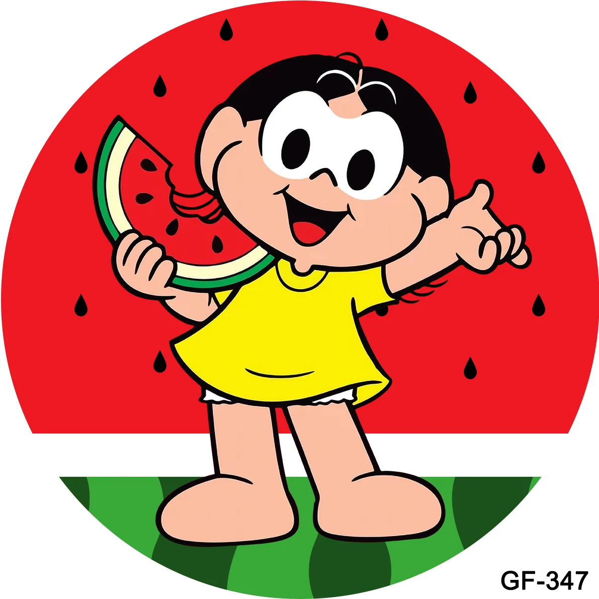 Round Circle Background Cartoon Magali Festa Watermelon Backdrop Boys Birthday Party Table Cover for Photo Studio