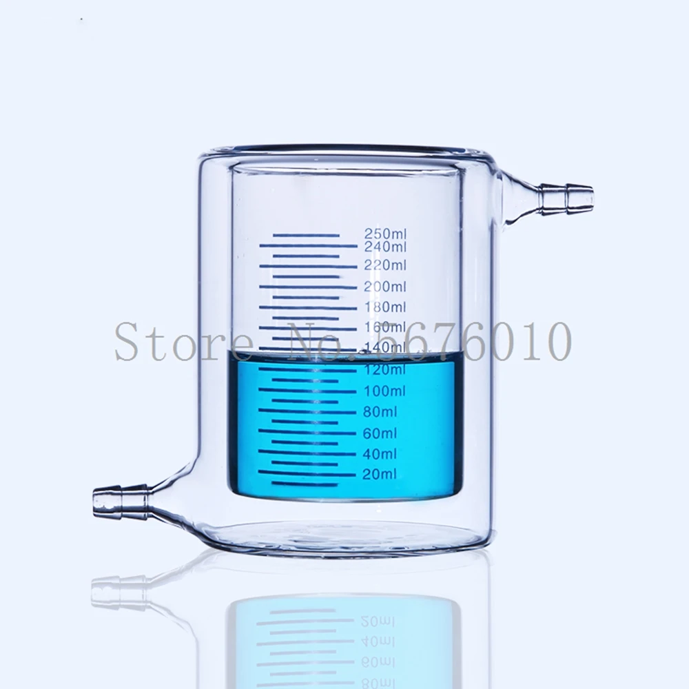 1pcs 50ml to 2000ml Glass jacket beaker double beaker photocatalytic reactor Glass Beaker Double Layer Beaker