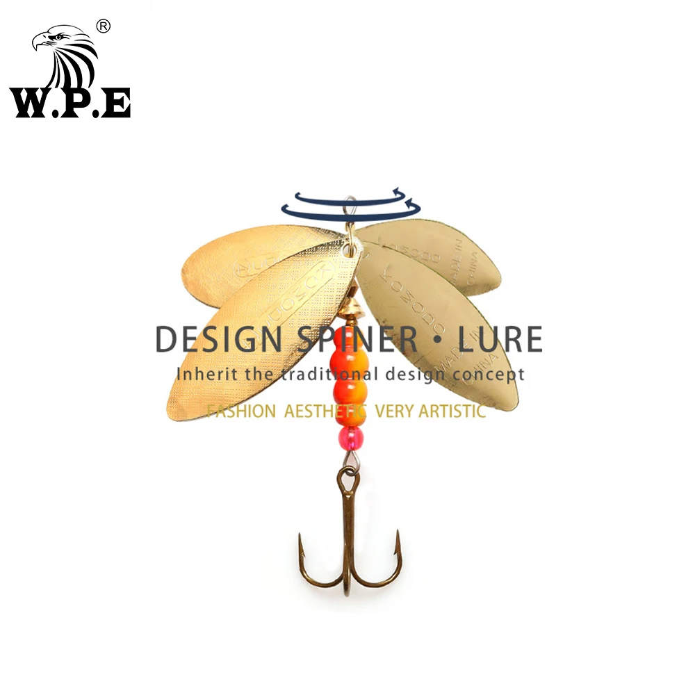W.P.E KOMODO Spinner Lure 2pcs 12.6g/17.3g/27.2g Spoon Lure Brass Metal Fishing Lure Hard Bait Carp Fishing Pesca Pike Wobblers