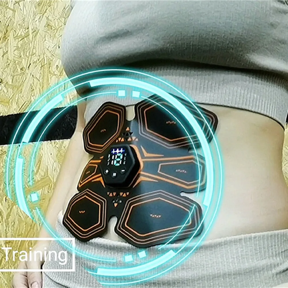 Abdominal Muscle Stimulator Trainer USB Connect Hip EMS Abs Fitness Electrostimulator Toner Exercise LED 6M 19 Level