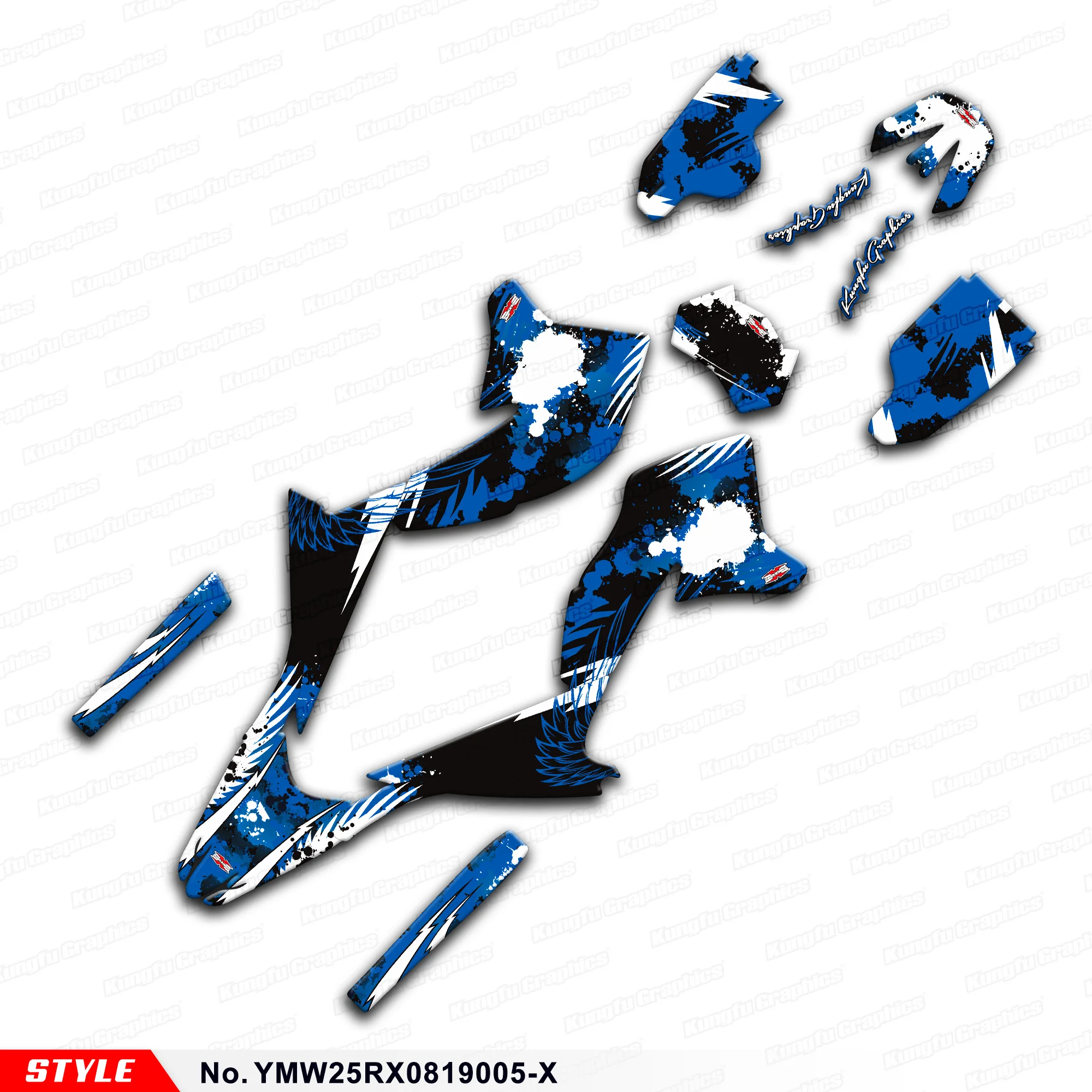 Aftermarket Team Stickers for WR250X WR250R 2008 2009 2010 2011 2012 2013 2014 2015 2016 to 2020, Style No. YMW25RX0819005-X